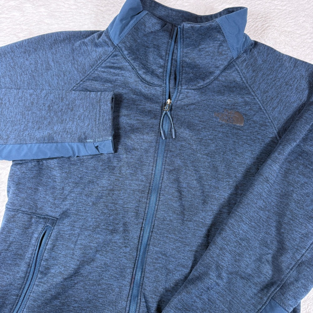The North Face Full Zip Womens M Blue Stretch L/S Heathered Fleece Jacket